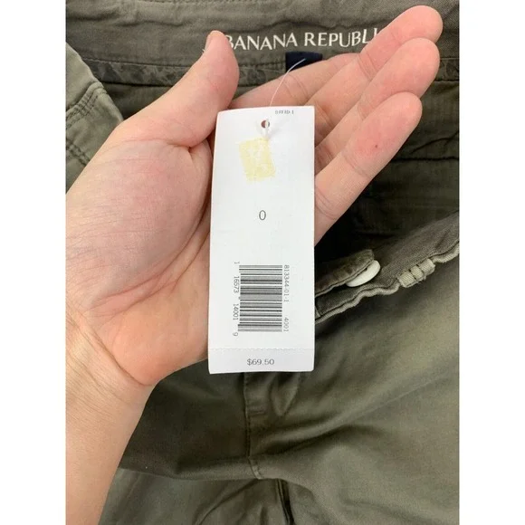 Banana Republic Women's Size 0 Olive Green Chino Pants 100% Cotton NWT - Picture 10 of 12